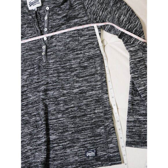 Melange Knit Henley Top 🐈‍⬛  SUPERDRY - Picture 6 of 7
